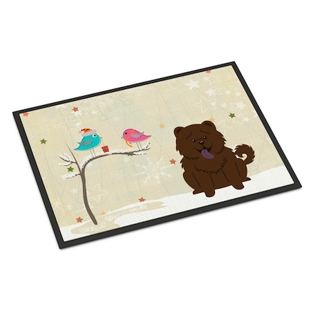 Carolines Treasures Christmas Presents Between Friends Chow Chow Chocolate Indoor or Outdoor Mat, 18 x 0.25 x 27 in. BB2613MAT